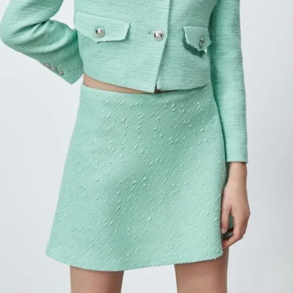 Zara Tweed Mini Skirt - Picture 4 of 6